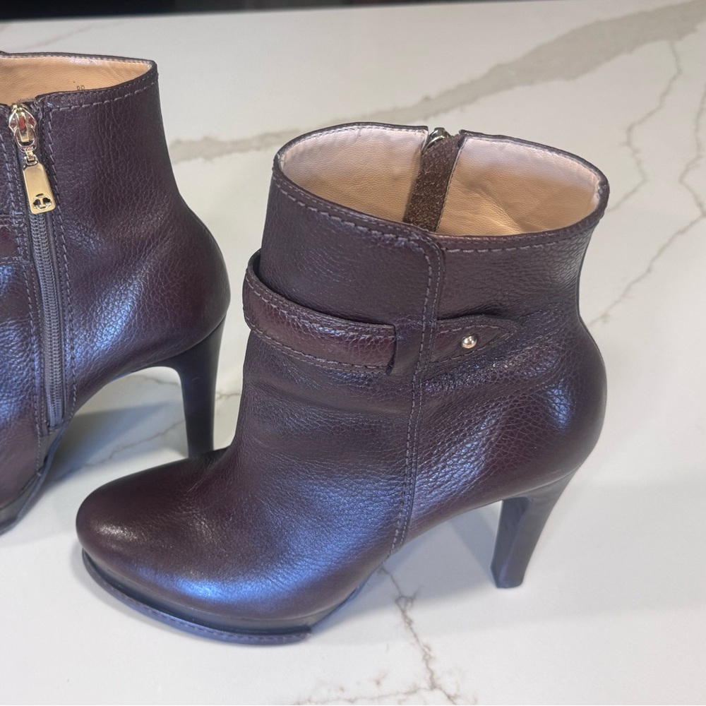Talbots Brown Leather Ankle Bootie - Classic High Heel